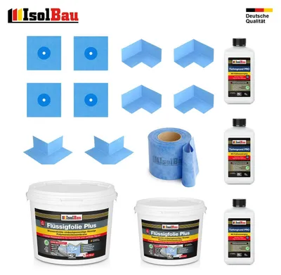 Dichtset Flüssigfolie 16 kg Dichtband Dichtecken für Dusch und Bad Abdichtung