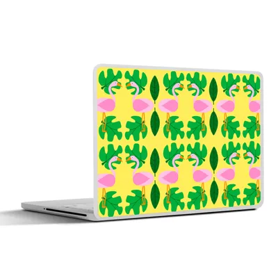 Produktbild von MuchoWow® Laptop Aufkleber Sticker Cover Flamingo - Pflanzen - Tiere - Muster 30x21 cm - Sticker für Laptop - Selbstklebend