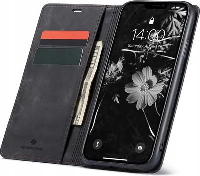 Immagine prodotto di SPACECASE Custodia flip a portafoglio per iPhone 11 Nero