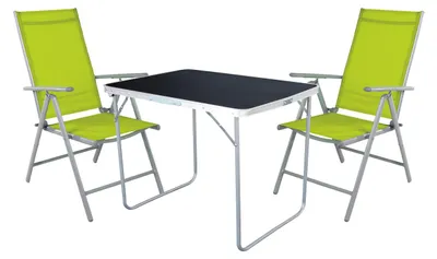 Produktbild von 3-tlg Camping Set Gartenmöbel Campingtisch + 2 Campingstuhl Limegrün