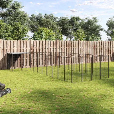 Obrázok produktu pre vidaXL Psia búda čierna 13,31 m² Oceľ