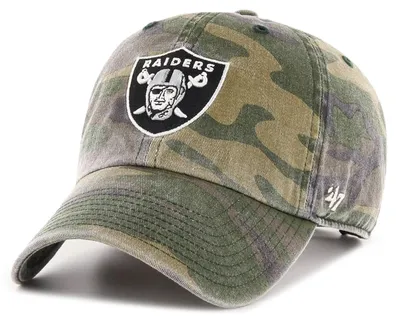 Image de Casquette '47 Brand NFL, motif camouflage, modèle '47 CLEAN UP, équipe Las Vegas Raiders, motif camouflage