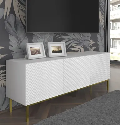 Zdjęcie produktu dla Homlando szafka RTV Ravenna C 150, biały połysk