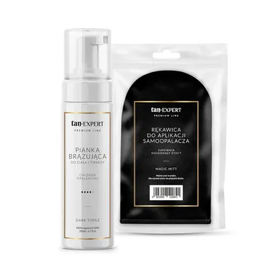 Productafbeelding van TanExpert Dark Topaz zelfbruinende mousse + applicatiehandschoen