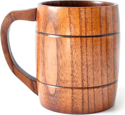 Imagen del producto de Vaso con asa ergonómica, taza de madera cómoda para todo amante de la cerveza o adicto al café