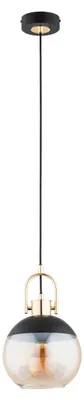 Zdjęcie produktu dla Lampa wisząca HILTO czarno-złoto-bursztynowa 1xE27x15W szkło wym:95x20x20cm IP20 Alfa