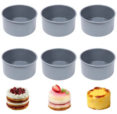 Produktbild von Silikon Backform Rund 10.2 cm, 6 Stück Mini Kuchenformen, Lebensmittelecht, Hitzebeständig