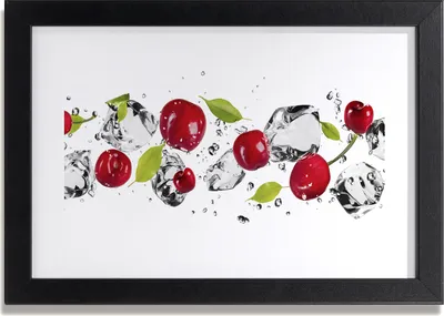 Produktbild von Bild 30x20 MDF-Rahmen, Wandkunst Kirschen und Wasser