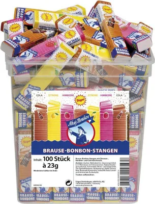 Zdjęcie produktu dla Paluszki sorbetowe Ahoj pakowane pojedynczo, puszka 100 sztuk