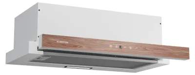 Obrázok produktu pre Klarstein ZenFusion podskrinkový digestor, 60 cm podskrinkový digestor s teleskopickým odsávaním, prietok vzduchu 400 m³/h, trieda energetickej účinnosti A, dotykové ovládanie, LED osvetlenie, tukové a aktívne uhlíkové filtre