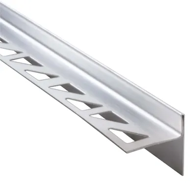 Produktbild von Dalsys Gefällekeil Dusche 98cm, Rechts, Silber – Gefälleprofil 10mm aus Edelstahl, Fliesenprofil Edelstahl, Fliesenleiste in Keil Form für die begehbare Dusche
