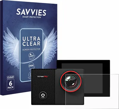 Produktbild von 6x Für Akaso EK7000 Pro Schutzfolie Savvies Displayschutz Display Schutz Folie Klar Transparent