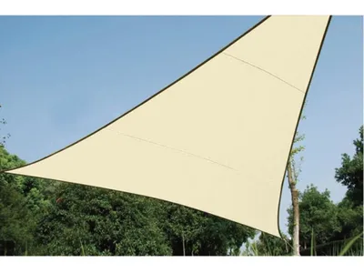 Image de Voile Solaire Perm,able - Triangle - 5 X 5 X 5 M - Couleur : Champagne