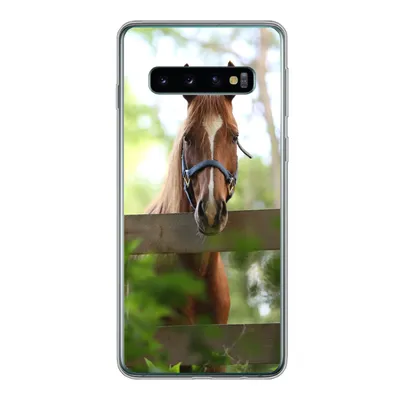 Produktbild von MuchoWow® Handyhülle Schutzhülle Hülle für Samsung Galaxy S10 Pferd - Natur - Zaun Silikon Softcase Handy Hülle - Handytasche
