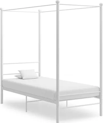 Obrázok produktu pre Posteľ s baldachýnom Biela kovová 90x200 cm