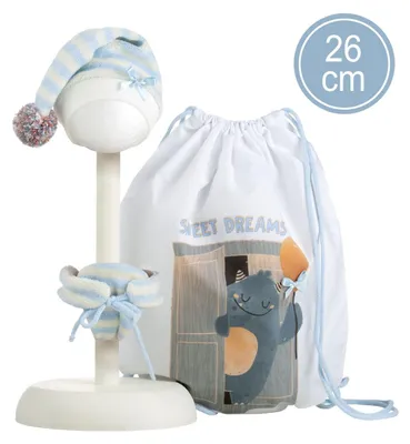 Zdjęcie produktu dla Llorens M26-313 Ubranko dla lalki niemowlęcej NEW BORN, rozmiar 26 cm, z akcesoriami