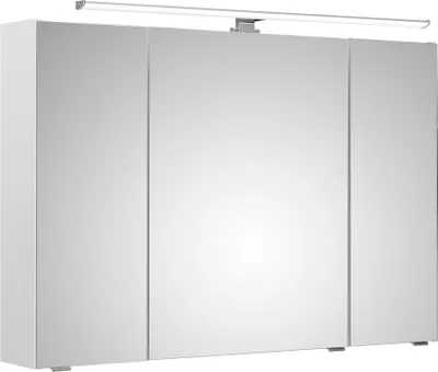 Produktbild von Spiegelschrank 105 cm inkl. LED-Aufsatzleuchte QUEBEC-66 in weiß Glanz, B/H/T: ca. 105/70/16 cm