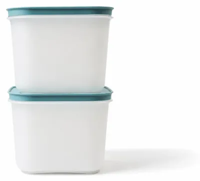 Produktbild von TUPPERWARE Gefrier-Behälter 1,1 L weiß-blau hoch (2) Eis-Kristall Eiskristall