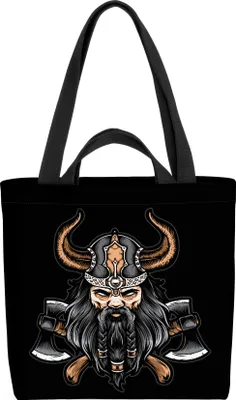 Produktbild von VOID Nordischer Krieger Wikinger Tasche 33x33x14cm,15l Einkaufs-Beutel Shopper Einkaufs-Tasche Bag