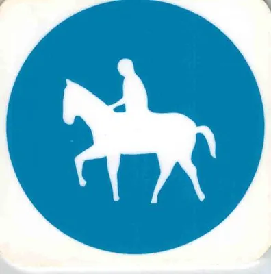 Produktbild von Schild - Pferd mit Reiter - Gr. 8x8cm - 308014 - Tiere Verkehrsschild