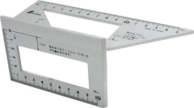 Zdjęcie produktu dla Shinwa 12566 Trójwymiarowy kątownik z ogranicznikiem 45°/90° marki FAMEX (32722) – kątownik z ogranicznikiem i kątomierzem – wykonany z aluminium