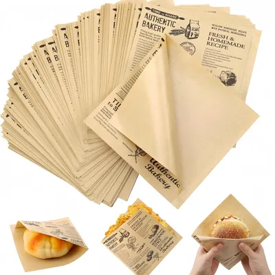 Hamburgerpapierblätter 15x15 cm, 100 Stück, Papier
