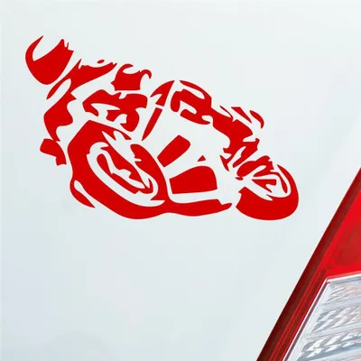 Produktbild von Auto Aufkleber Motorrad Mopped Biker Moped 10x7 cm Rot Sticker Heckscheibenaufkleber