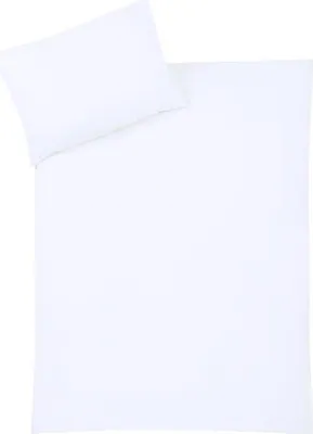 Produktbild von Julius Zöllner Baby Bettwäsche uni weiß in 2 Größen 100 x 135 cm + 40 x 60 cm