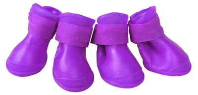 Produktbild von Hunde-Silikonstiefel, wasserdicht, rutschfest, weich, Regenschuhe für Hunde, Welpen, Lila, M