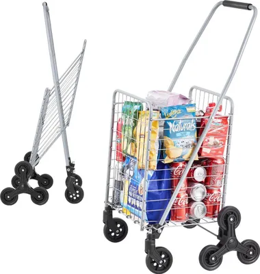 Produktbild von Treppensteiger-Einkaufswagen, faltbar, 45 l, mit Treppensteigerrädern