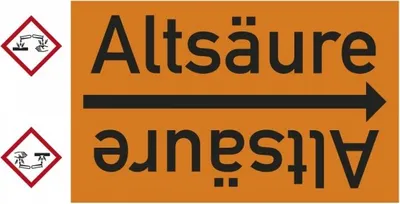 Produktbild von Dreifke® Rohrleitungsband Altsäure, DIN 2403, ab Ø 15mm, orange/schwarz, 33m/...