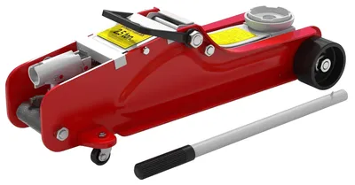 Immagine prodotto di Sollevatore idraulico a basso profilo per auto, portata 2,5 tonnellate | Colore: rosso | Dimensioni: 20x56x8-38 cm