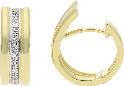 Produktbild von JuwelmaLux Creolen 925 Silber Gold plattiert mit Zirkonia JL20-06-0585