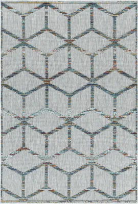 Produktbild von Teppium Outdoor Teppich Wetterfest für Terasse Balkon Küche Teppich Wasserfest Aussenteppich Mehrfarbig Hoch-Tief Effekt, Grösse: 140x200 cm