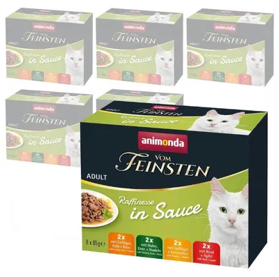 Produktbild von Animonda Vom Feinsten Raffinesse Adult 48x85g Mixpack Nassfutter für Katzen in Sauce