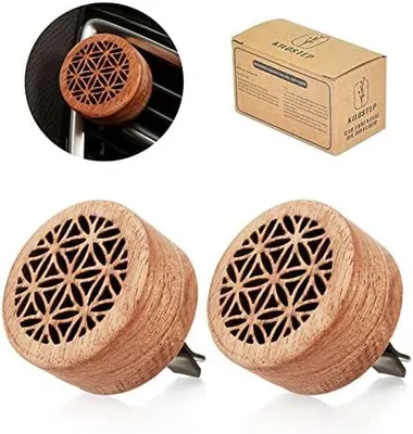 Produktbild von Auto Aromatherapie Ätherisches Öl Diffusor, 2 Stück Auto Duft Diffuser Vent Cilp, Holzdiffusor Mit Lüftungsclip Auto Lufterfrischer A-Typ