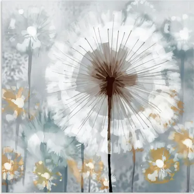 Produktbild von ARTland Wandbild Alu für Innen & Outdoor Abstrakte Pusteblumen Wiese 1 Größe: 70x70 cm