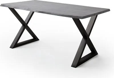 Produktbild von Baumkantentisch >Calabria< in Akazie grau  / anthrazit - 200x77,5x100 (BxHxT)