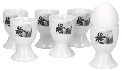 Obrázek produktu pro sada 6 kalíšků na vejce Black Flower 4,8 cm