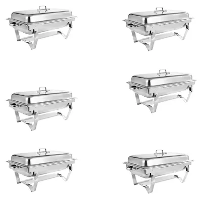Image de Ensemble de chafing dishes pour buffet, en acier inoxydable, capacité de 8 litres, pack de 6