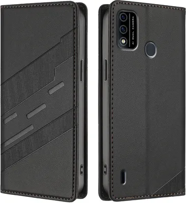 Immagine prodotto di Custodia per itel A48, custodia a portafoglio in Finto cuoio con slot per carte e funzione stand Schwarz
