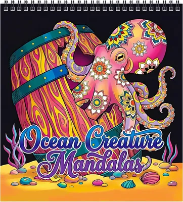 Productafbeelding van Kleurboek voor volwassenen: oceaandieren-mandala-ontwerpen voor ontspanning en stressbeheersing voor volwassenen en jongeren, mindfulness-kleurboek