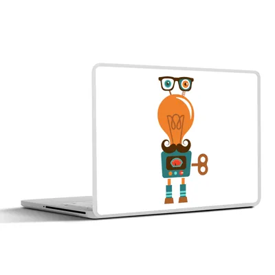 Produktbild von MuchoWow® Laptop Aufkleber Sticker Cover Roboter - Brille - Schnauzbart - Kinder - Jungen 25x18 cm - Laptop-Deko