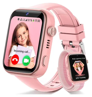 Produktbild von 4G Kinder Smartwatch mit GPS Telefon Videoanruf SOS Schulmodus WhatsApp IP68 wasserdicht Kamera & Fitnessfunktionen