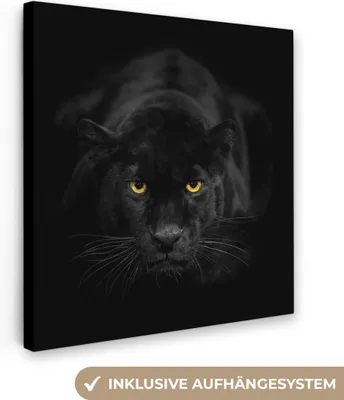 Obrázok produktu pre MuchoWow® - Plátno - Leopard - Oči - Čierna, nástenná maľba, nástenné dekorácie obrazy obývacia izba, 20x20cm