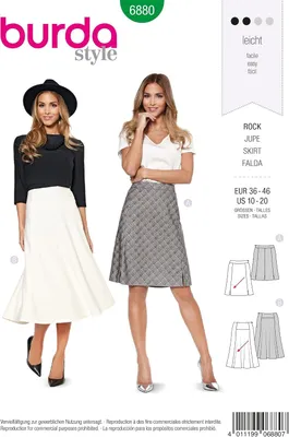 Imagen del producto de Falda, tallas para mujer 36-46, patrón para confeccionar faldas