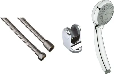 Produktbild von Aloni Handbrausegarnitur komplett mit Halter und Brauseschlauch Chrom