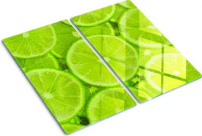 Obrázek produktu pro Kryt varné desky – Kryt na indukční desku – Ochranná skleněná deska – 2x30x52 cm– Skleněné ochranné desky na sporák –Tvrzené sklo –Limetky