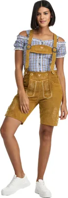 Produktbild von Steigenhöfer Traditionelle Lederhose für Damen mit Trägern Hellbraun 46