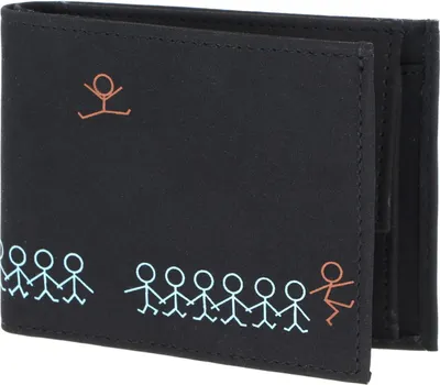 Immagine prodotto di oxmox portafoglio New Cryptan RFID Protect Pocketbörse Jumping Jack Print Cyan Black nero